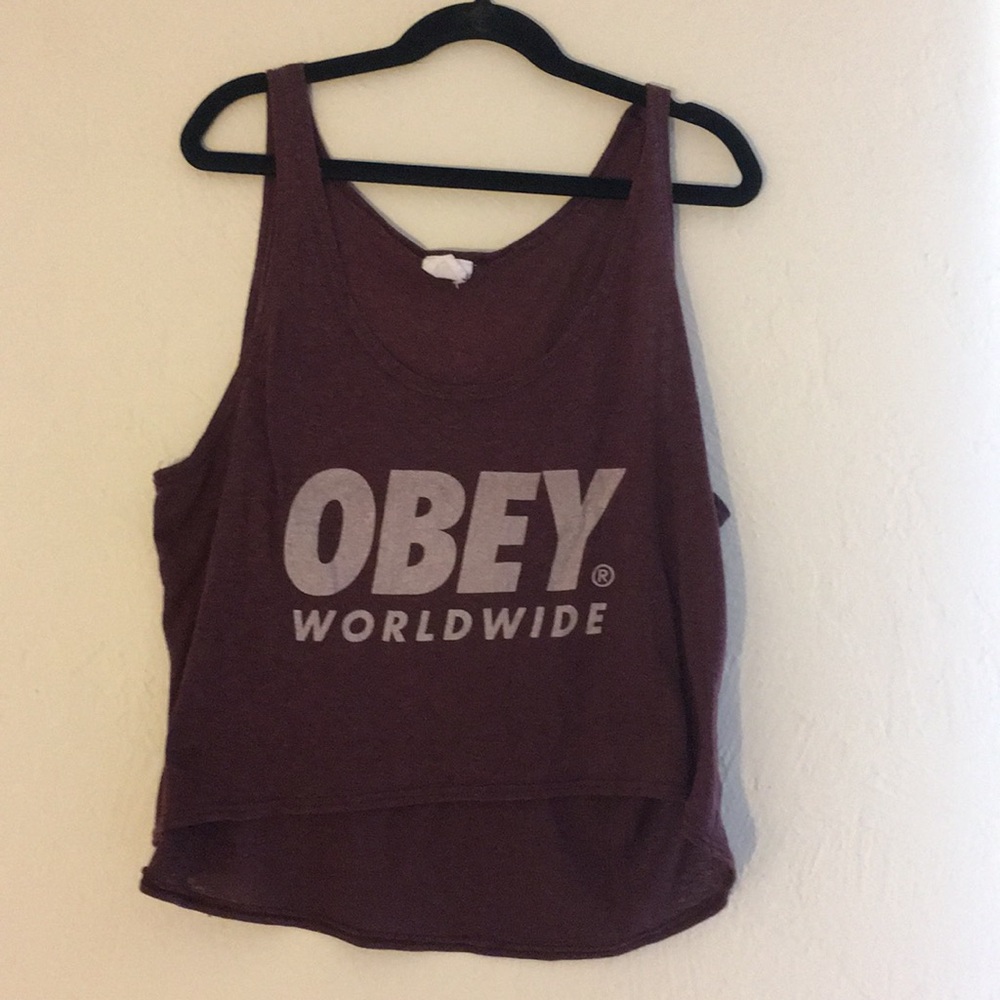 Obey Maroon Crop Top